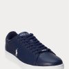 Zapatillas Ralph Lauren Wilton de cuero para hombre en azul marino y blanco Zapatillas Ralph Lauren Wilton de cuero para hombre en azul marino y blanco