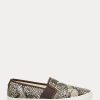 Zapatillas sin cordones de piel con relieve Jinny de Ralph Lauren para mujer