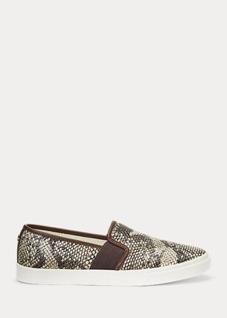 Zapatillas sin cordones de piel con relieve Jinny de Ralph Lauren para mujer