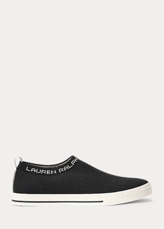 Zapatillas sin cordones Ralph Lauren Jordyn negras para mujer