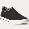 Zapatillas sin cordones Ralph Lauren Jordyn negras para mujer
