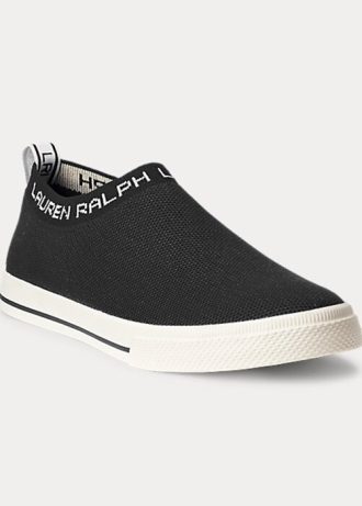 Zapatillas sin cordones Ralph Lauren Jordyn negras para mujer