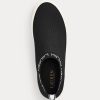 Zapatillas sin cordones Ralph Lauren Jordyn negras para mujer