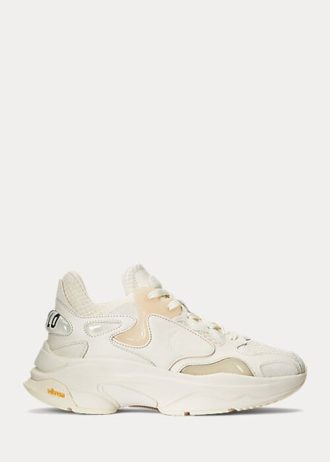 Zapatillas técnicas con logotipo de Ralph Lauren para mujer en beige