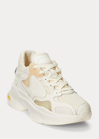 Zapatillas técnicas con logotipo de Ralph Lauren para mujer en beige