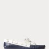 Zapatos casuales de cuero bicolor Ralph Lauren Merton para hombre, color crema/azul marino Zapatos casuales de cuero bicolor Ralph Lauren Merton para hombre, color crema/azul marino