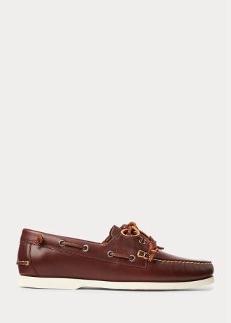 Zapatos casuales de cuero Ralph Lauren Merton para hombre en marrón oscuro Zapatos casuales de cuero Ralph Lauren Merton para hombre en marrón oscuro
