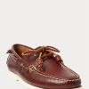 Zapatos casuales de cuero Ralph Lauren Merton para hombre en marrón oscuro Zapatos casuales de cuero Ralph Lauren Merton para hombre en marrón oscuro