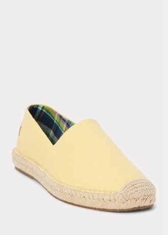 Alpargatas Ralph Lauren Cevio de lona lavada amarillas para hombre
