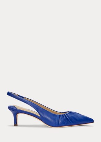 Zapatos de tacón con tira trasera de cuero napa Ralph Lauren Lolah para mujer en color azul marino