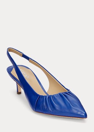 Zapatos de tacón con tira trasera de cuero napa Ralph Lauren Lolah para mujer en color azul marino