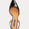 Zapatos de tacón con tira trasera de piel de becerro Ralph Lauren Garland para mujer, color negro Zapatos de tacón con tira trasera de piel de becerro Ralph Lauren Garland para mujer, color negro
