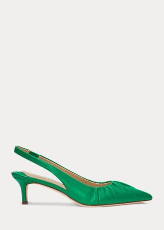 Zapatos de tacón con tira trasera de piel napa Ralph Lauren Lolah para mujer, color verde