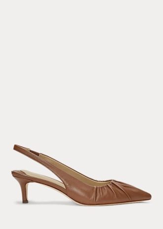Zapatos de tacón con tira trasera Lolah de piel napa de Ralph Lauren en color marrón para mujer