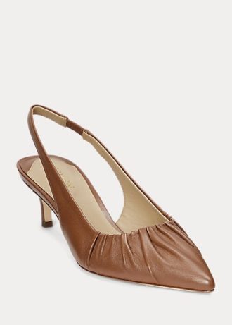 Zapatos de tacón con tira trasera Lolah de piel napa de Ralph Lauren en color marrón para mujer