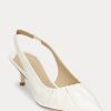 Zapatos de tacón con tira trasera Lolah de piel napa Ralph Lauren para mujer, color blanco Zapatos de tacón con tira trasera Lolah de piel napa Ralph Lauren para mujer, color blanco