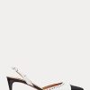Zapatos de tacón con tira trasera y bloques de color Garland de Ralph Lauren para mujer, en blanco y negro