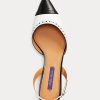 Zapatos de tacón con tira trasera y bloques de color Garland de Ralph Lauren para mujer, en blanco y negro