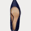 Zapatos de tacón de piel con relieve Ralph Lauren Lanette para mujer, color azul marino Zapatos de tacón de piel con relieve Ralph Lauren Lanette para mujer, color azul marino