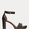 Zapatos de tacón de piel con relieve Sylvia de Ralph Lauren para mujer, color marrón Zapatos de tacón de piel con relieve Sylvia de Ralph Lauren para mujer, color marrón