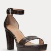Zapatos de tacón de piel con relieve Sylvia de Ralph Lauren para mujer, color marrón Zapatos de tacón de piel con relieve Sylvia de Ralph Lauren para mujer, color marrón