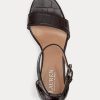 Zapatos de tacón de piel con relieve Sylvia de Ralph Lauren para mujer, color marrón Zapatos de tacón de piel con relieve Sylvia de Ralph Lauren para mujer, color marrón