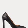 Zapatos de tacón de piel de becerro Ainsley de Ralph Lauren para mujer, color negro