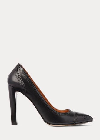 Zapatos de tacón de piel de becerro Ainsley de Ralph Lauren para mujer, color negro Zapatos de tacón de piel de becerro Ainsley de Ralph Lauren para mujer, color negro