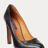Zapatos de tacón de piel de becerro Ainsley de Ralph Lauren para mujer, color negro