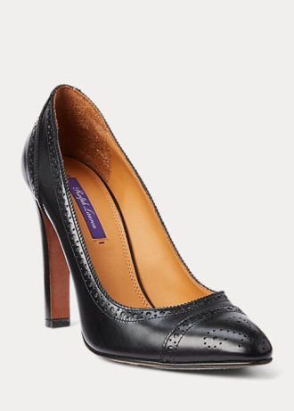 Zapatos de tacón de piel de becerro Ainsley de Ralph Lauren para mujer, color negro Zapatos de tacón de piel de becerro Ainsley de Ralph Lauren para mujer, color negro