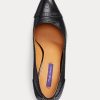 Zapatos de tacón de piel de becerro Ainsley de Ralph Lauren para mujer, color negro