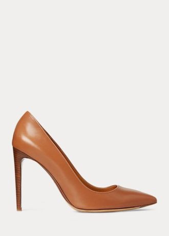 Zapatos de tacón de piel de becerro Celia de Ralph Lauren para mujer, color marrón Zapatos de tacón de piel de becerro Celia de Ralph Lauren para mujer, color marrón