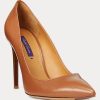 Zapatos de tacón de piel de becerro Celia de Ralph Lauren para mujer, color marrón