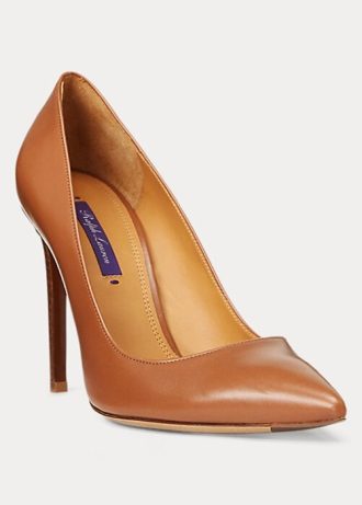 Zapatos de tacón de piel de becerro Celia de Ralph Lauren para mujer, color marrón Zapatos de tacón de piel de becerro Celia de Ralph Lauren para mujer, color marrón