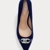 Zapatos de tacón de terciopelo Ralph Lauren Amory para mujer en color azul marino