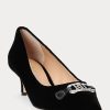 Zapatos de tacón de terciopelo Ralph Lauren Amory para mujer en color negro Zapatos de tacón de terciopelo Ralph Lauren Amory para mujer en color negro