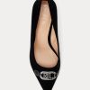 Zapatos de tacón de terciopelo Ralph Lauren Amory para mujer en color negro Zapatos de tacón de terciopelo Ralph Lauren Amory para mujer en color negro
