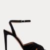 Sandalias de terciopelo Ralph Lauren Bacall II negras para mujer Sandalias de terciopelo Ralph Lauren Bacall II negras para mujer
