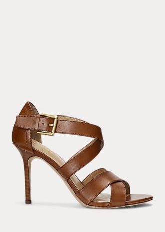 Zapatos de tacón Gisella de piel bruñida color marrón de Ralph Lauren para mujer Zapatos de tacón Gisella de piel bruñida color marrón de Ralph Lauren para mujer