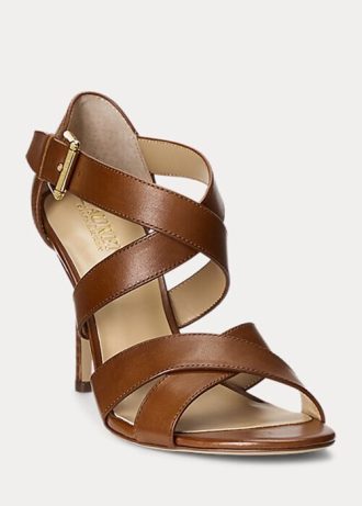 Zapatos de tacón Gisella de piel bruñida color marrón de Ralph Lauren para mujer Zapatos de tacón Gisella de piel bruñida color marrón de Ralph Lauren para mujer
