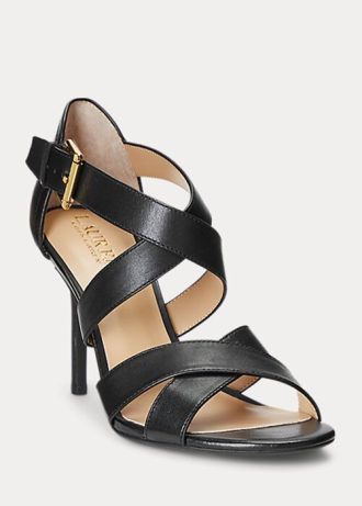 Zapatos de tacón negros Gisella de Ralph Lauren para mujer, de piel bruñida Zapatos de tacón negros Gisella de Ralph Lauren para mujer, de piel bruñida