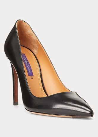Zapatos de tacón negros Ralph Lauren Celia de piel de becerro para mujer Zapatos de tacón negros Ralph Lauren Celia de piel de becerro para mujer