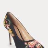 Zapatos de tacón negros Ralph Lauren Lindella II de ante y bordado para mujer Zapatos de tacón negros Ralph Lauren Lindella II de ante y bordado para mujer