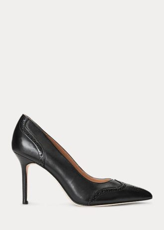 Zapatos de tacón negros Ralph Lauren Lynden de piel bruñida para mujer Zapatos de tacón negros Ralph Lauren Lynden de piel bruñida para mujer