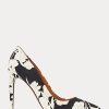 Zapatos de tacón Ralph Lauren Celia con estampado floral para mujer, color negro y crema Zapatos de tacón Ralph Lauren Celia con estampado floral para mujer, color negro y crema