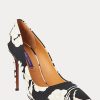 Zapatos de tacón Ralph Lauren Celia con estampado floral para mujer, color negro y crema Zapatos de tacón Ralph Lauren Celia con estampado floral para mujer, color negro y crema