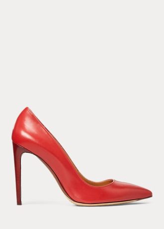 Zapatos de tacón Ralph Lauren Celia de piel de becerro en color rojo oscuro para mujer Zapatos de tacón Ralph Lauren Celia de piel de becerro en color rojo oscuro para mujer