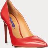 Zapatos de tacón Ralph Lauren Celia de piel de becerro en color rojo oscuro para mujer Zapatos de tacón Ralph Lauren Celia de piel de becerro en color rojo oscuro para mujer