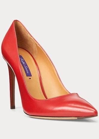 Zapatos de tacón Ralph Lauren Celia de piel de becerro en color rojo oscuro para mujer Zapatos de tacón Ralph Lauren Celia de piel de becerro en color rojo oscuro para mujer