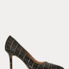 Zapatos de tacón Ralph Lauren Lindella de piel grabada en negro y dorado para mujer Zapatos de tacón Ralph Lauren Lindella de piel grabada en negro y dorado para mujer